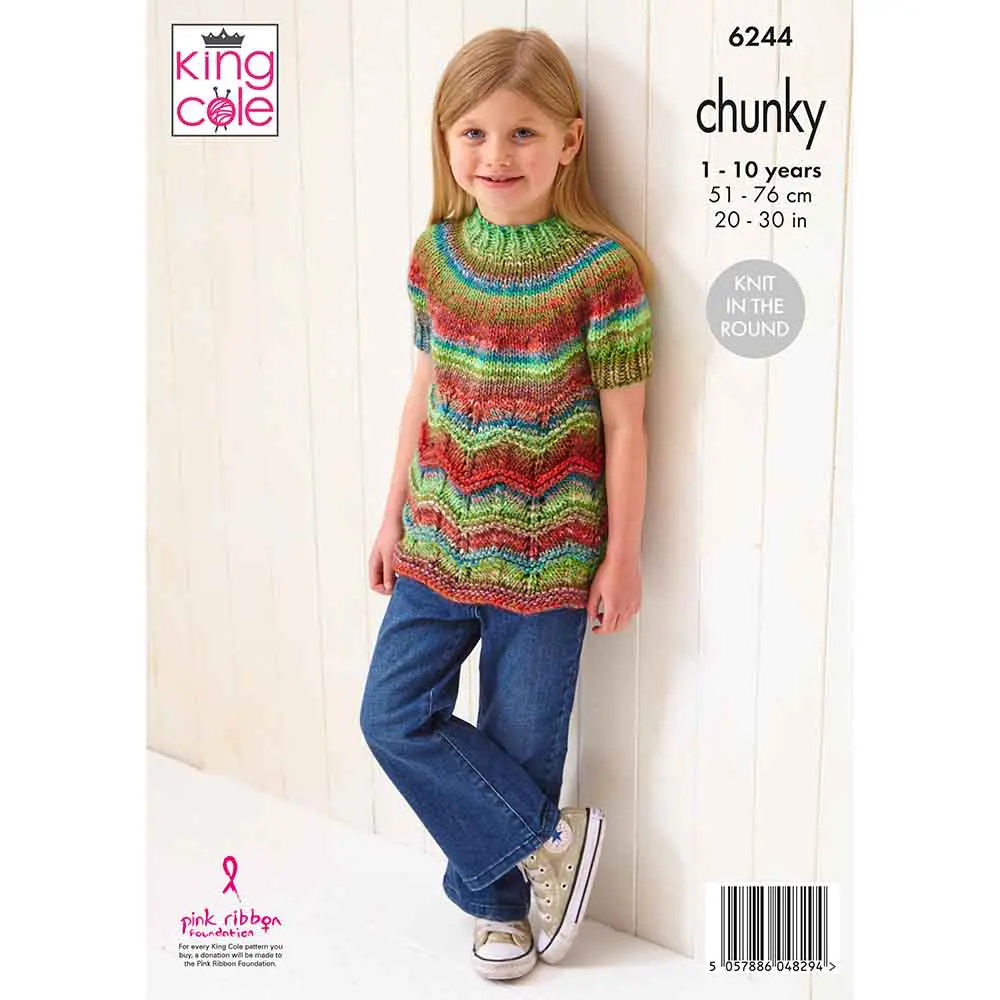 Girl's Sweaters in King Cole Cottagespun Chunky - Digital Version 6244 - Image 3
