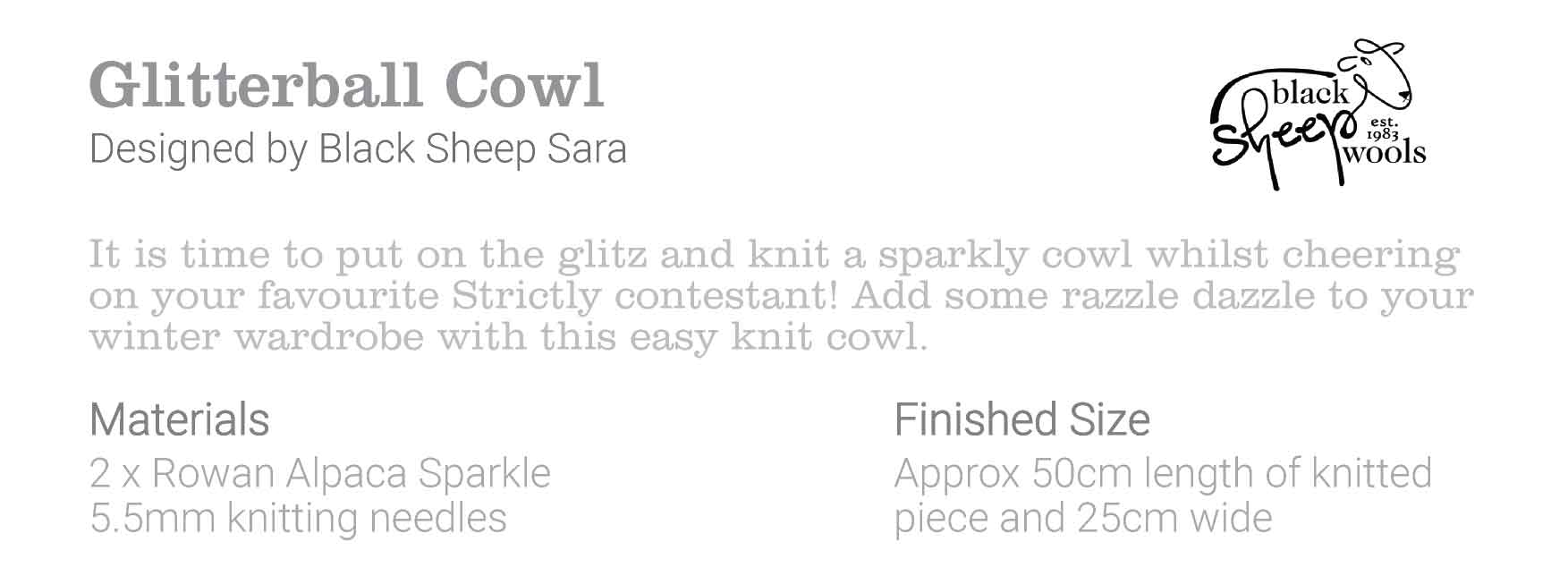 Glitterball Cowl in Rowan Alpaca Sparkle - by Sara Geraghty - Image 2
