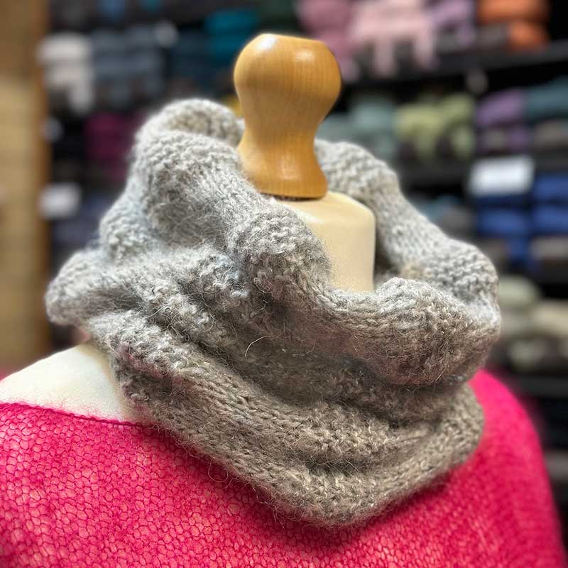 Glitterball Cowl in Rowan Alpaca Sparkle - by Sara Geraghty - Image 3
