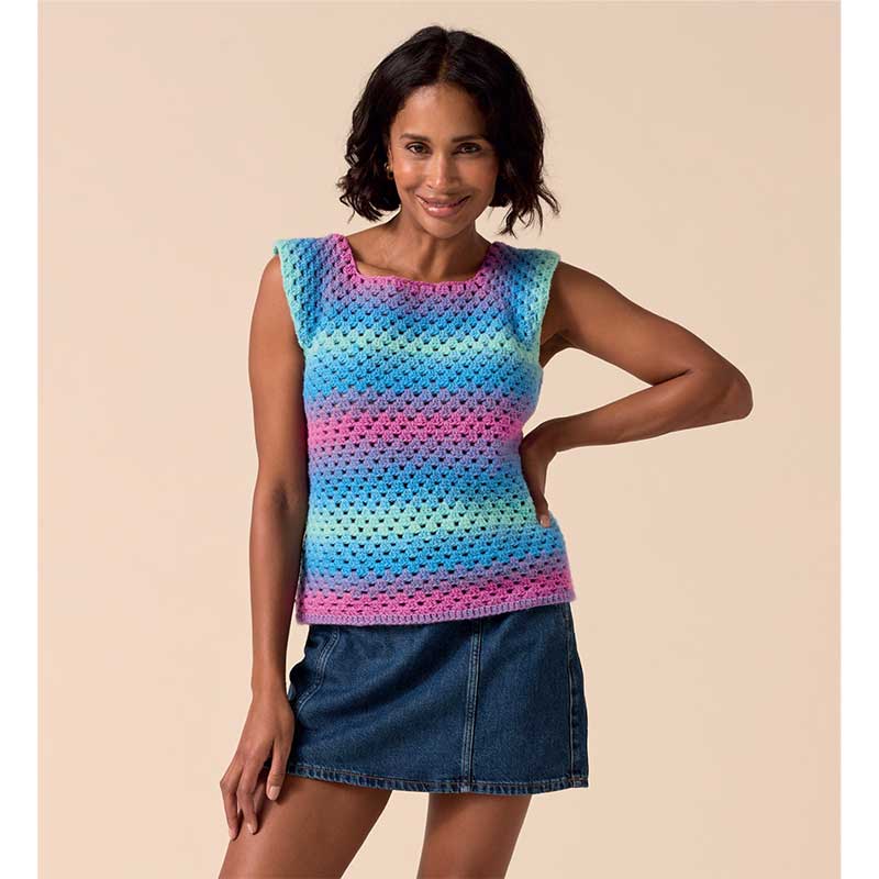 Grad Crochet Granny Square Vest in Sirdar Jewelspun Ombre Aran - 10921 - Image 4