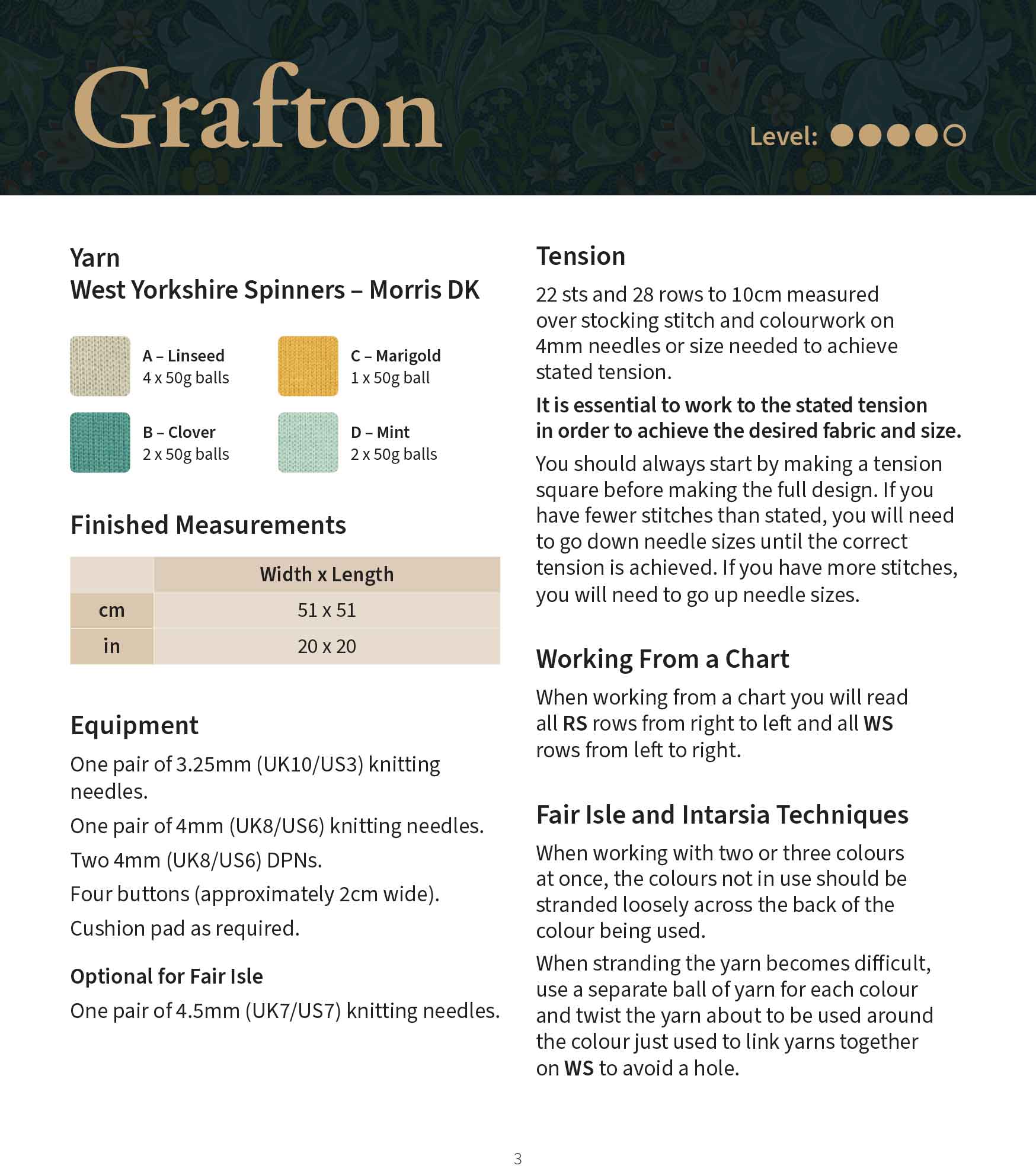 Grafton Cushion in West Yorkshire Spinners Morris Dk - Image 3