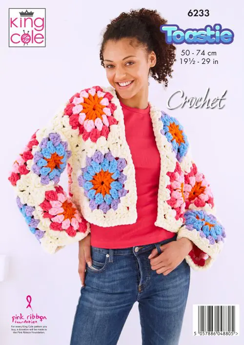 Granny Square Cropped & Long Coatigans Crocheted in King Cole Warm & Toastie - Image 3