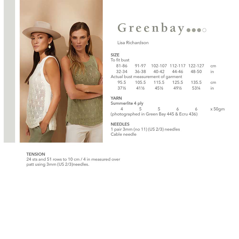 Greenbay Vest in Rowan Summerlite 4ply - Digital Version - Image 2