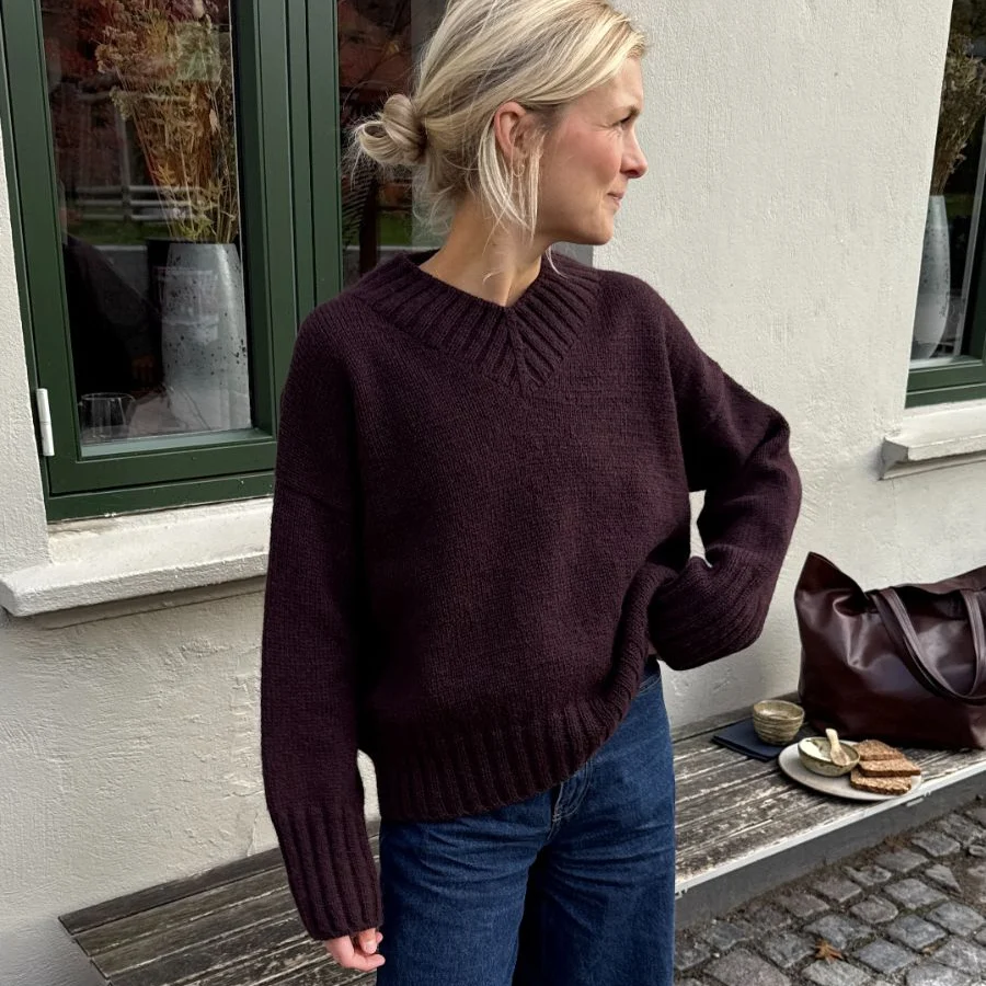 Hannah Sweater V-Neck by PetiteKnit