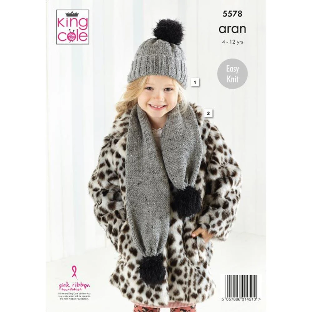 Hats and Scarves in King Cole Aran - Image 2