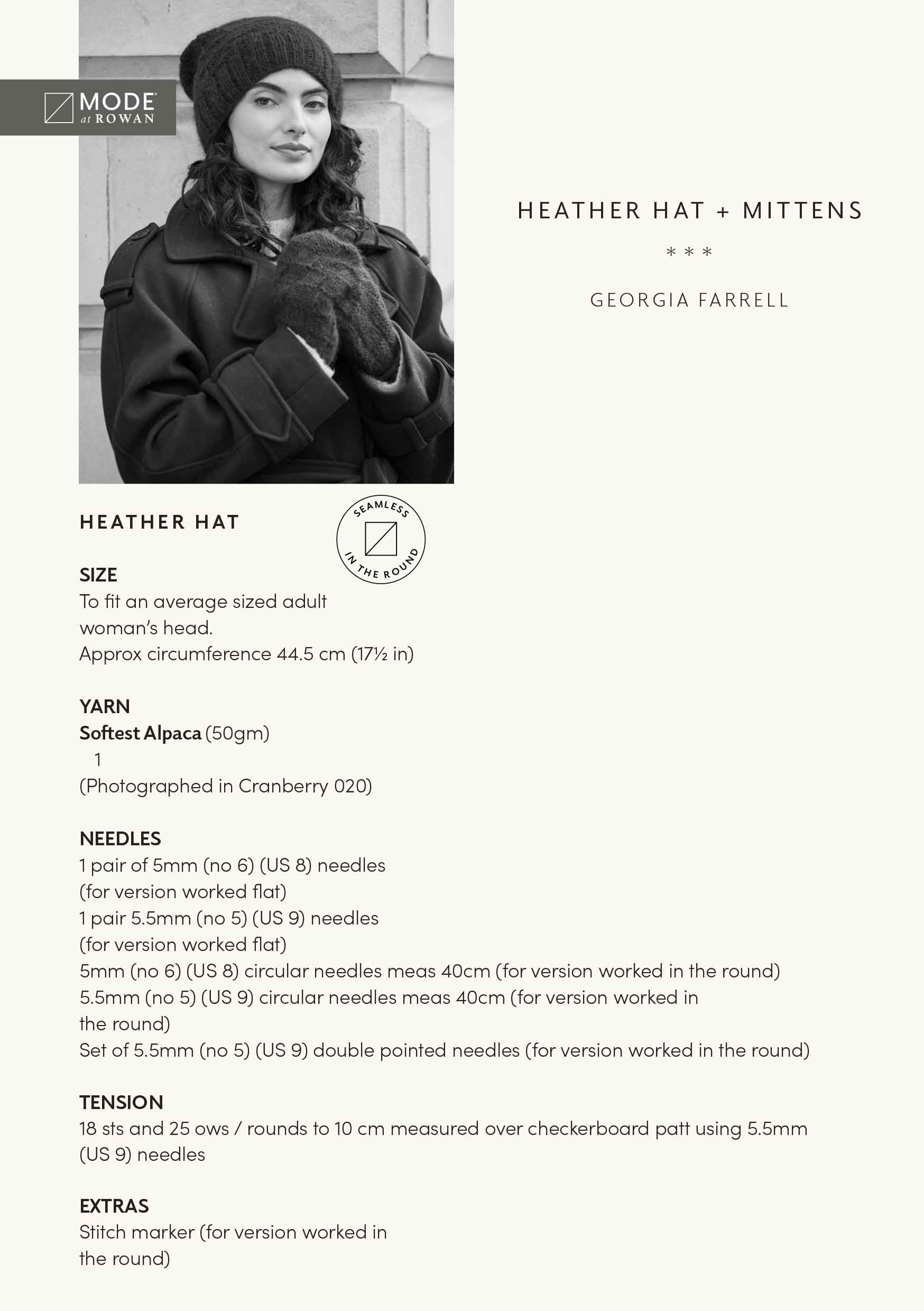 Heather Hat & Mittens in Mode Softest Alpaca - MIP99-M - Image 2