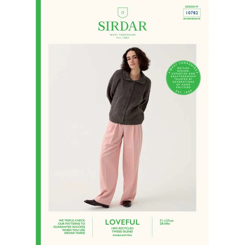 Heritage Collared Cardigan in Sirdar Loveful Tweed Dk 100% Recycled