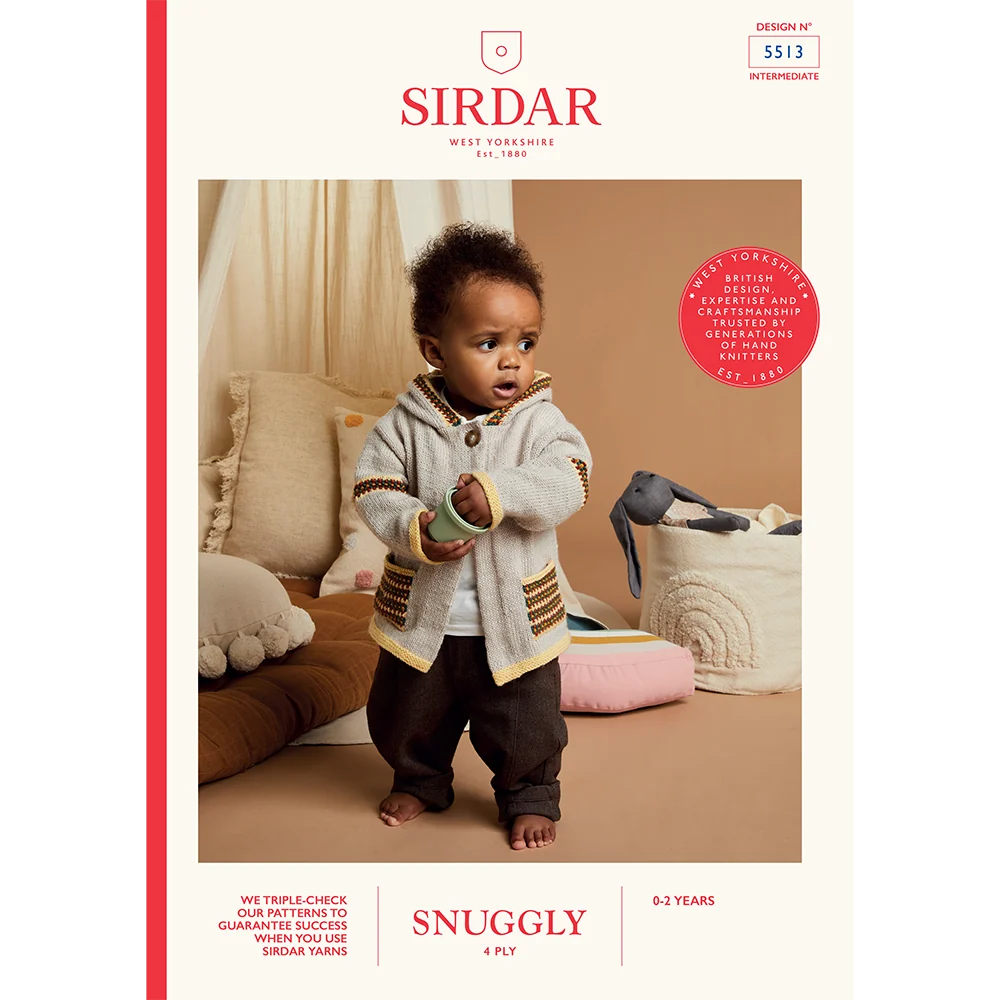 Hippy Hooded Cardigan in Sirdar Snuggly 4ply