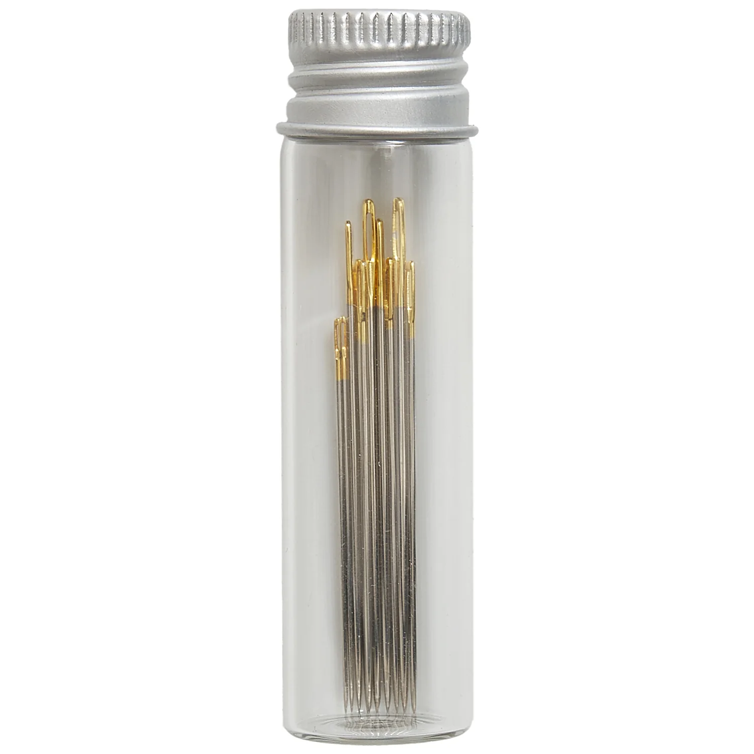 Hobby Gift Gold Eye Embroidery Needles Sizes 3-9 10 Pieces - Woodblock Floral - Image 2