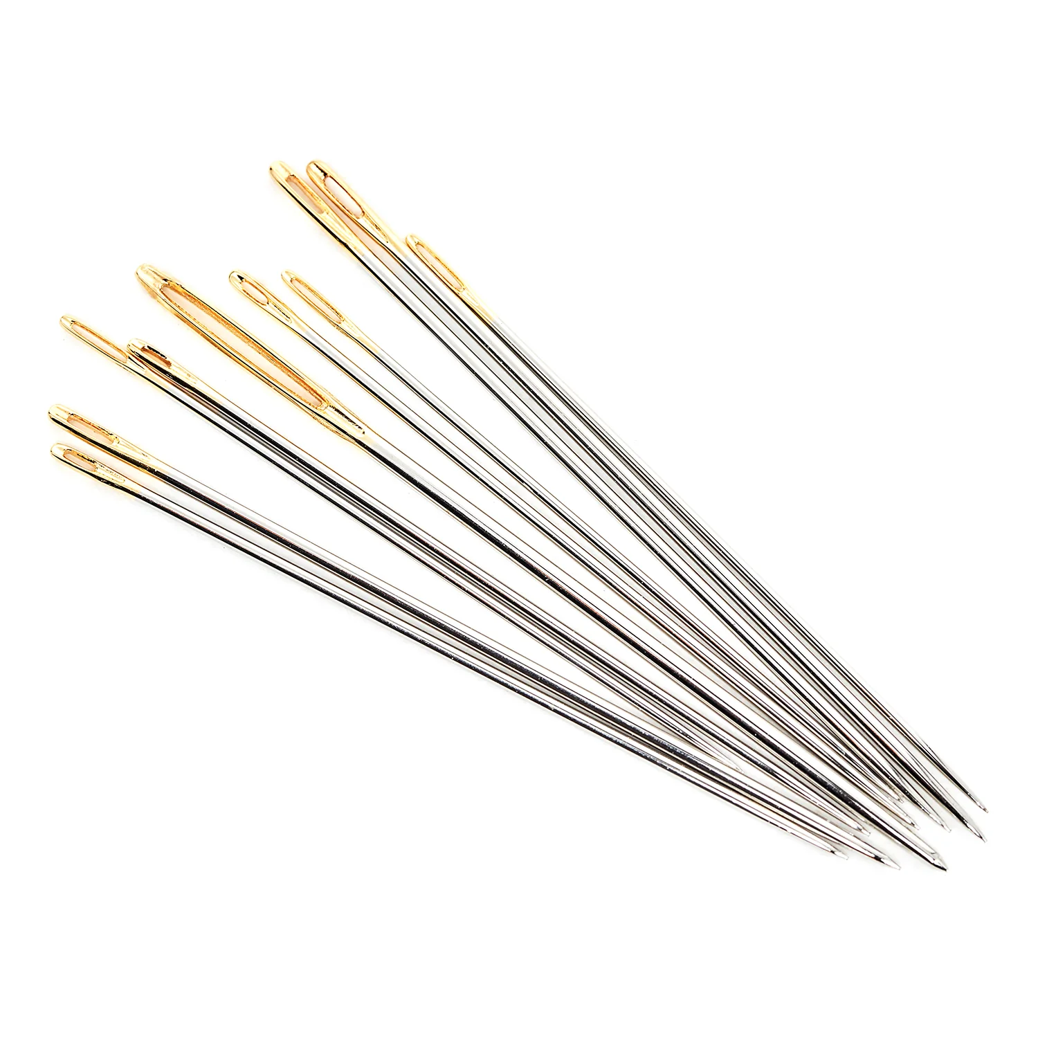 Hobby Gift Gold Eye Needles: Household Assorted 10 Pieces - Woodblock Floral - Image 3