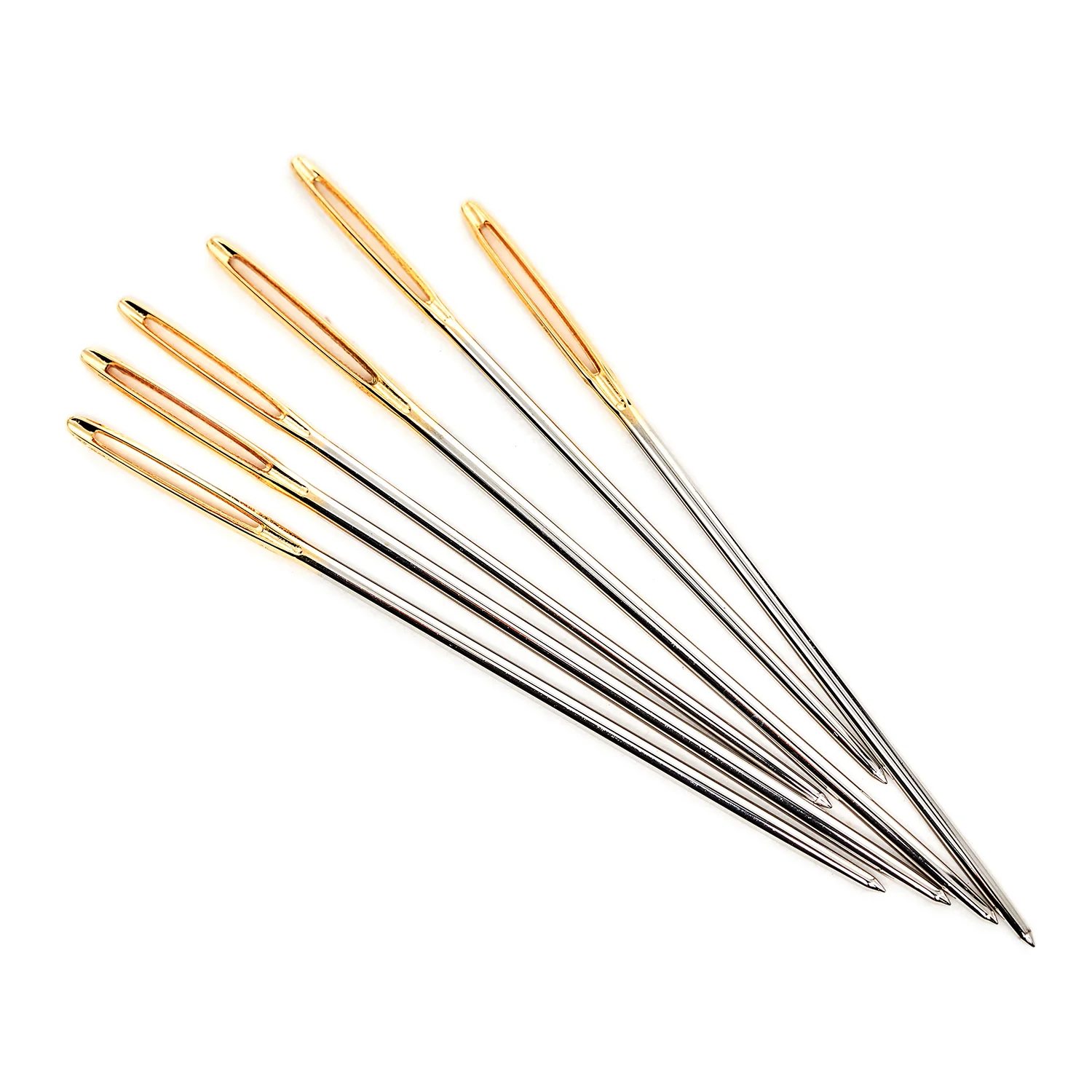 Hobby Gift Gold Eye Tapestry Needles Sizes 18-22 6 Pieces - Woodblock Floral - Image 2