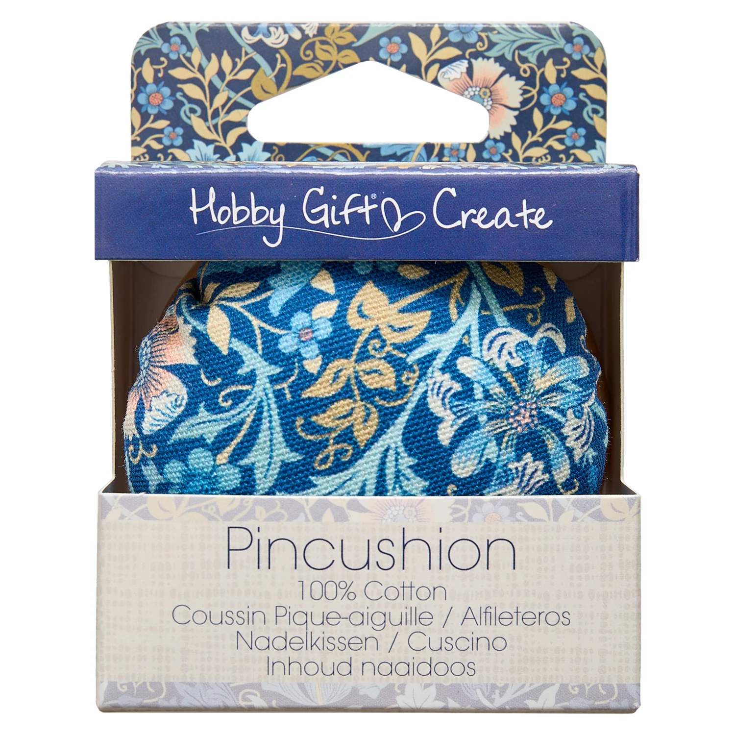 Hobby Gift Pincushion - Woodblock Floral - Image 2