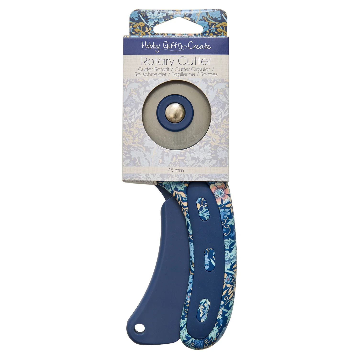 Hobby Gift Rotarary Cutter 45Mm - Woodblock Floral - Image 2
