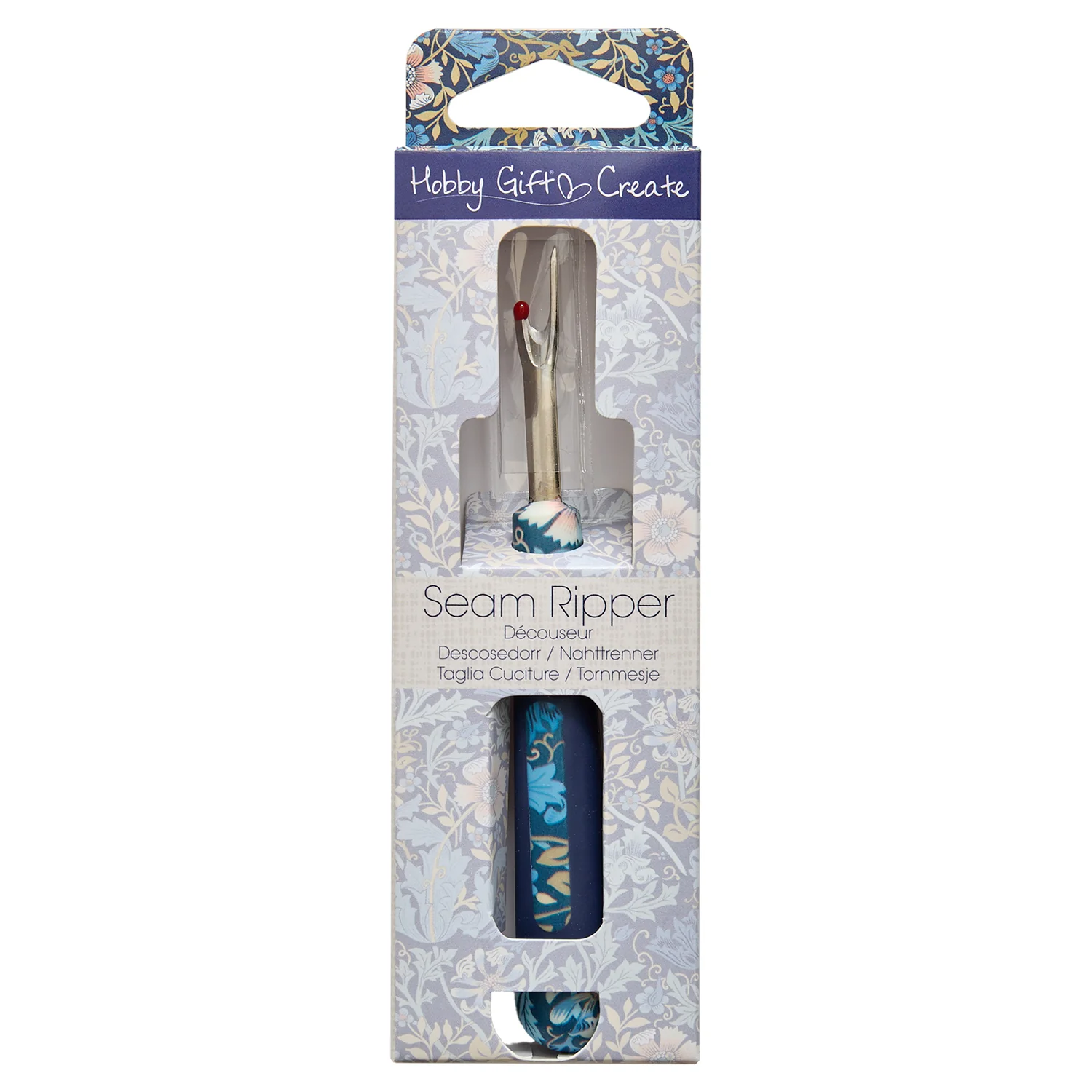 Hobby Gift Soft Grip Seam Ripper - Woodblock Floral - Image 2