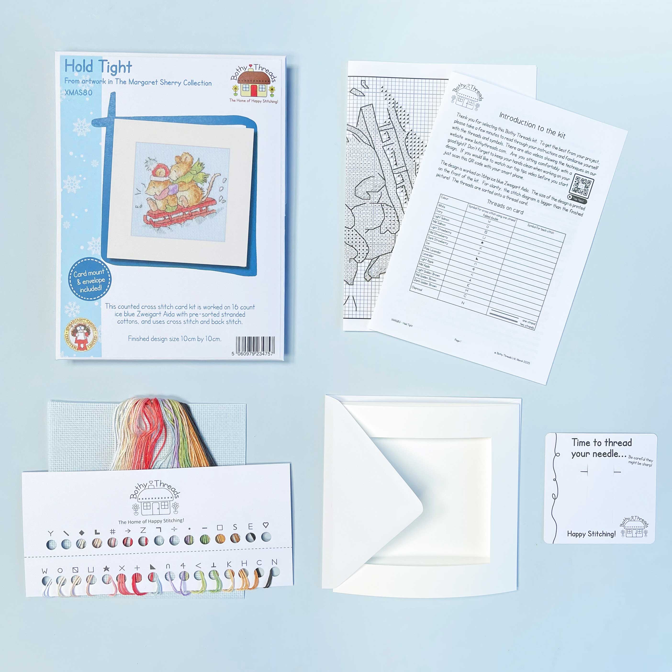 Hold Tight - Bothy Threads Greeting Card Cross Stitch Kit - Image 2