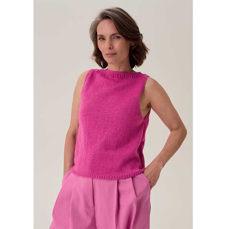 Honeycomb Cut-Away Vest in Sirdar Loveful Bio Blend Dk - 10915 - Image 4