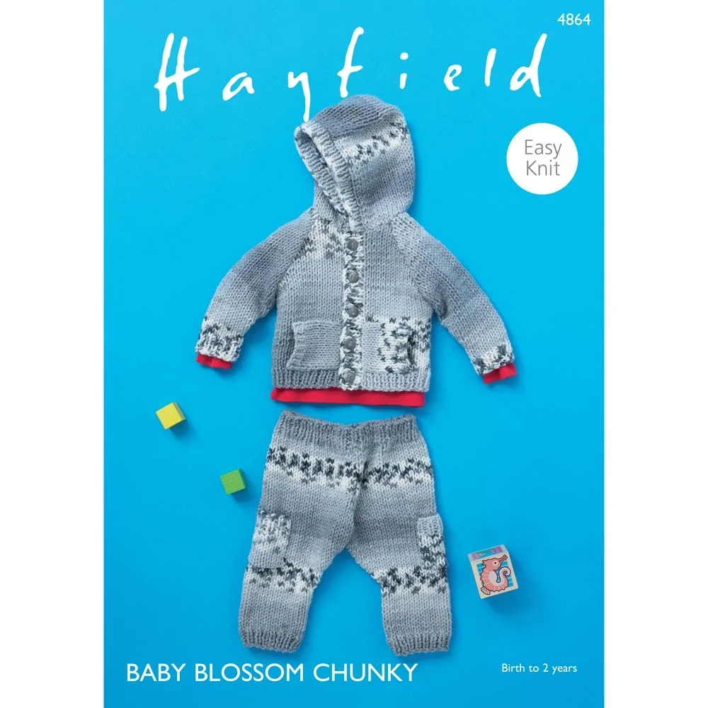 Hooded Jacket and Trousers in Hayfield Baby Blossom Chunky