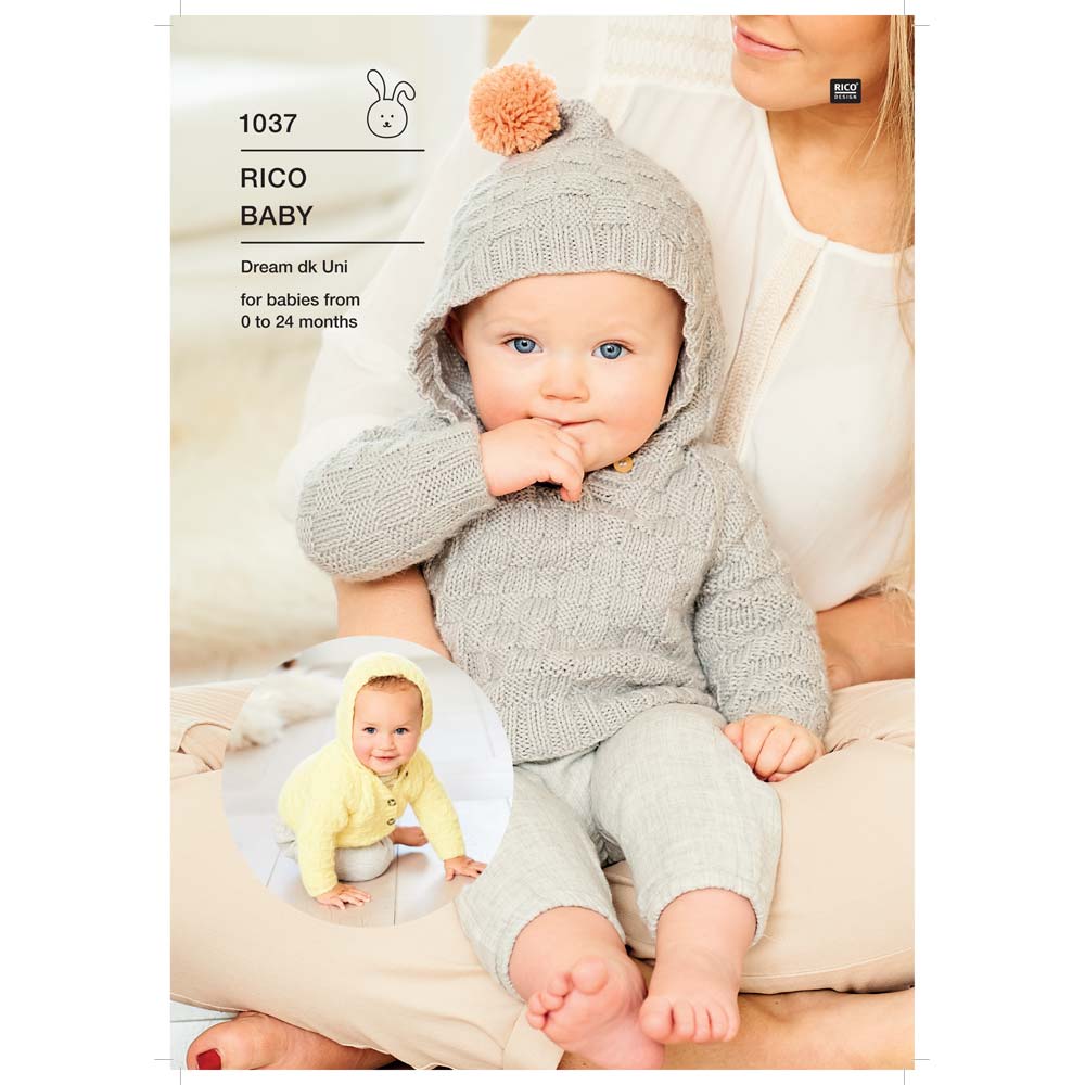 Hooded Sweater and Cardigan in Rico Dream Dk Uni