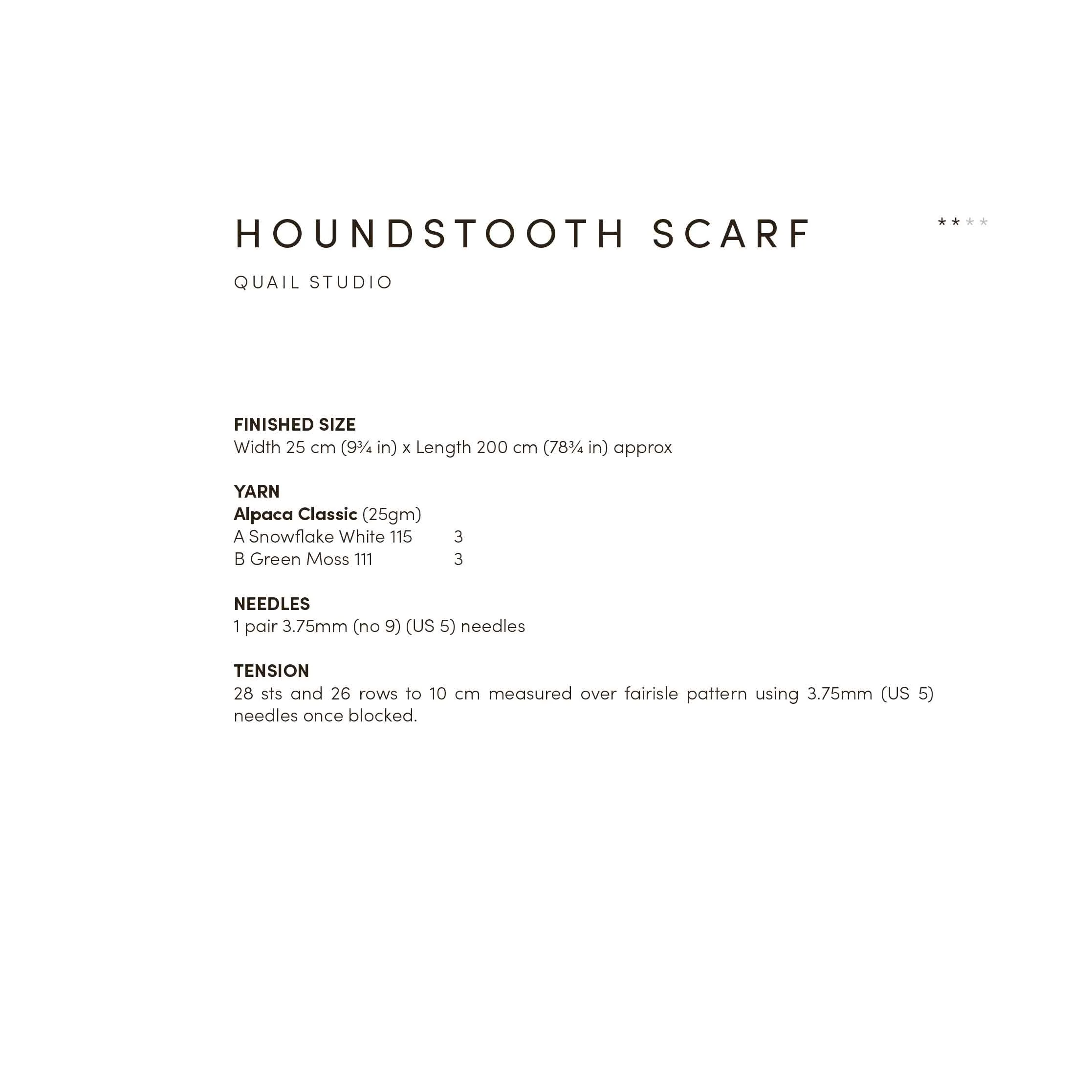 Houndstooth Scarf in Rowan Alpaca Classic - Digital Version RTP009-0005 - Image 2