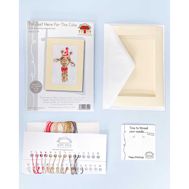 I'm Just Here For The Cake - Bothy Threads Greeting Card Cross Stitch Kit - Image 2