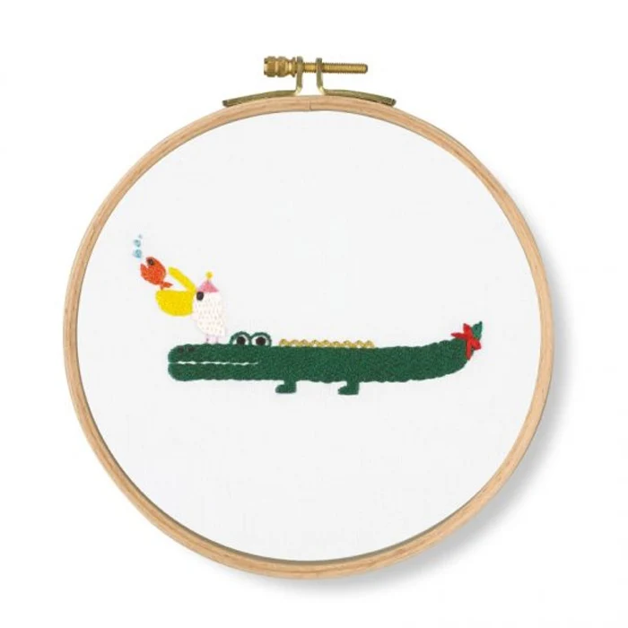 Invitation! Crocodile Embroidery Kit