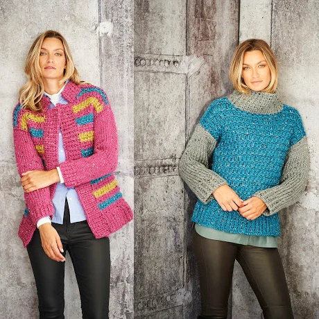 Jacket and Sweater in Stylecraft Special XL Tweed