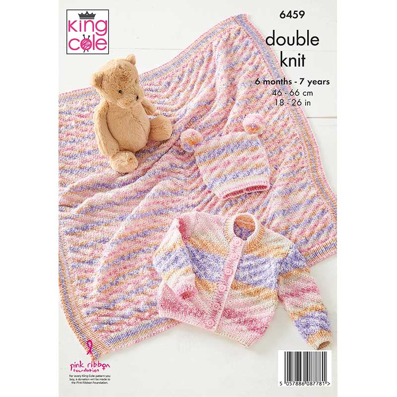 Jacket, Hat and Blanket knitted in King Cole Baby Fjord DK - Image 3