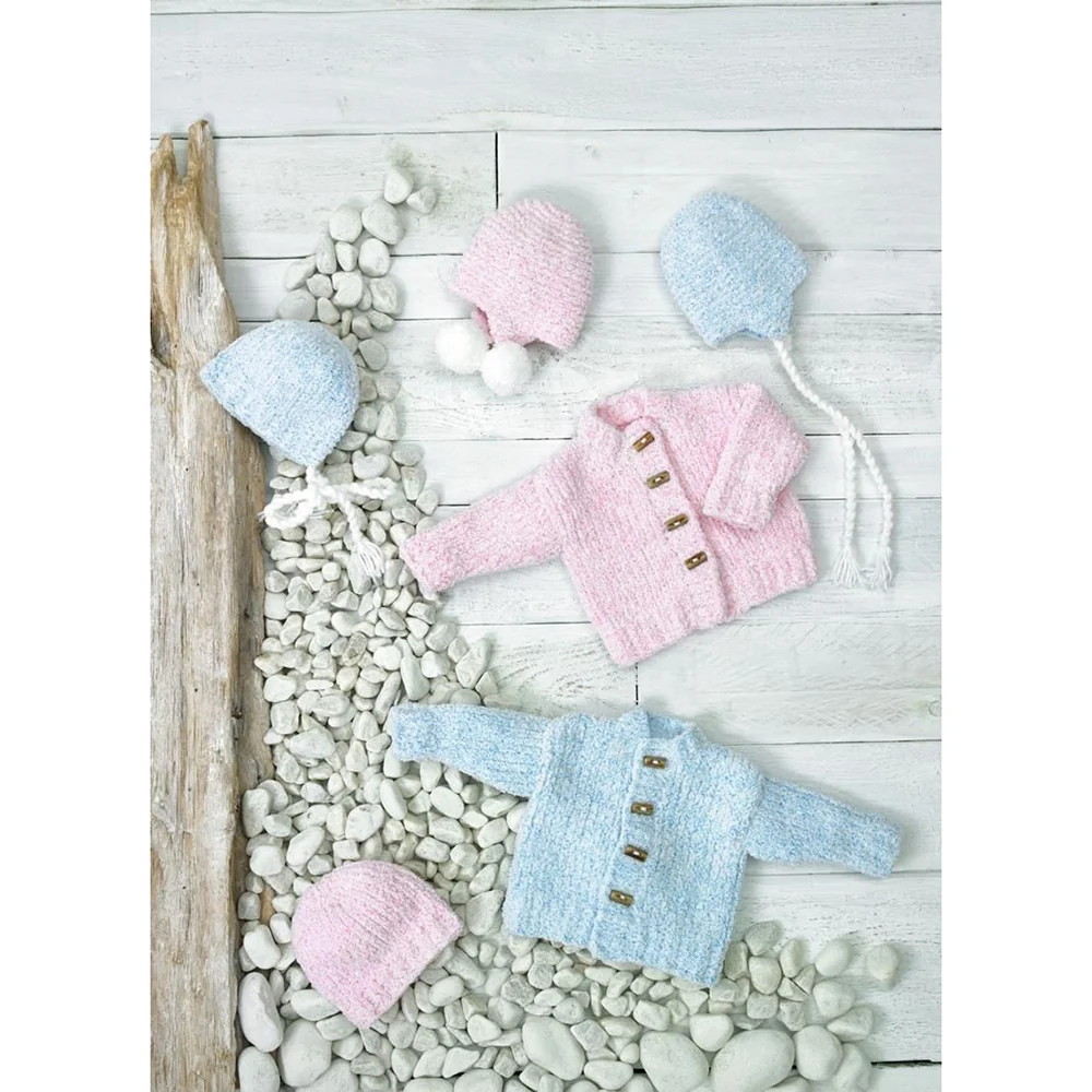 Jacket, Hat, Bonnet and Helmets in James C Brett Baby Velvet Chunky JB694