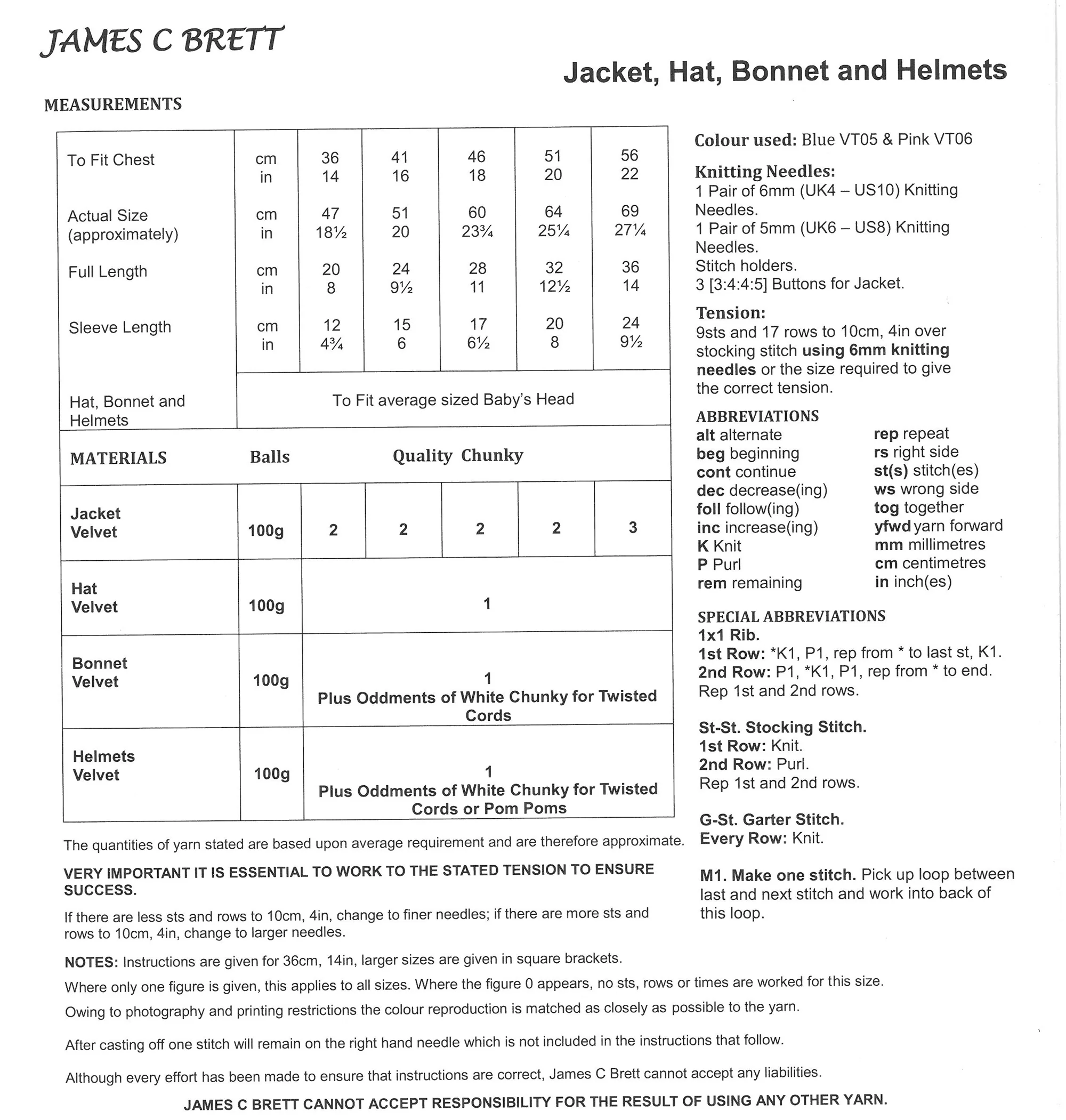 Jacket, Hat, Bonnet and Helmets in James C Brett Baby Velvet Chunky JB694 - Image 2
