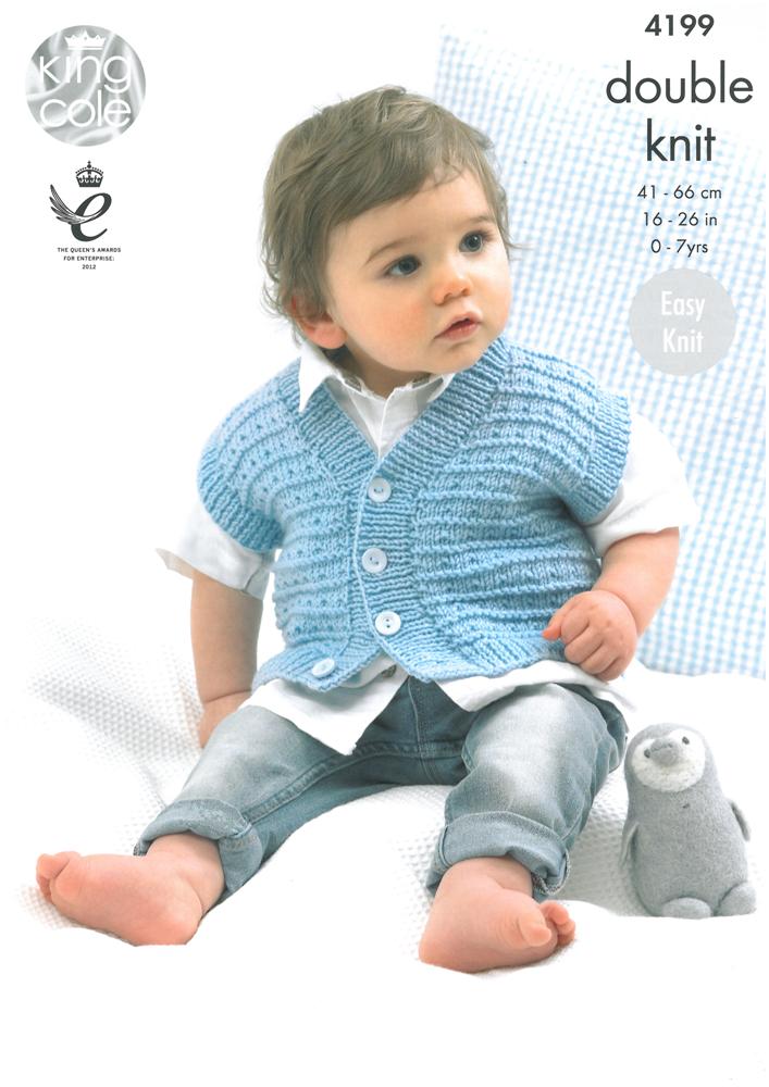 Jackets and Waistcoat in King Cole Cherish and Cherished DK