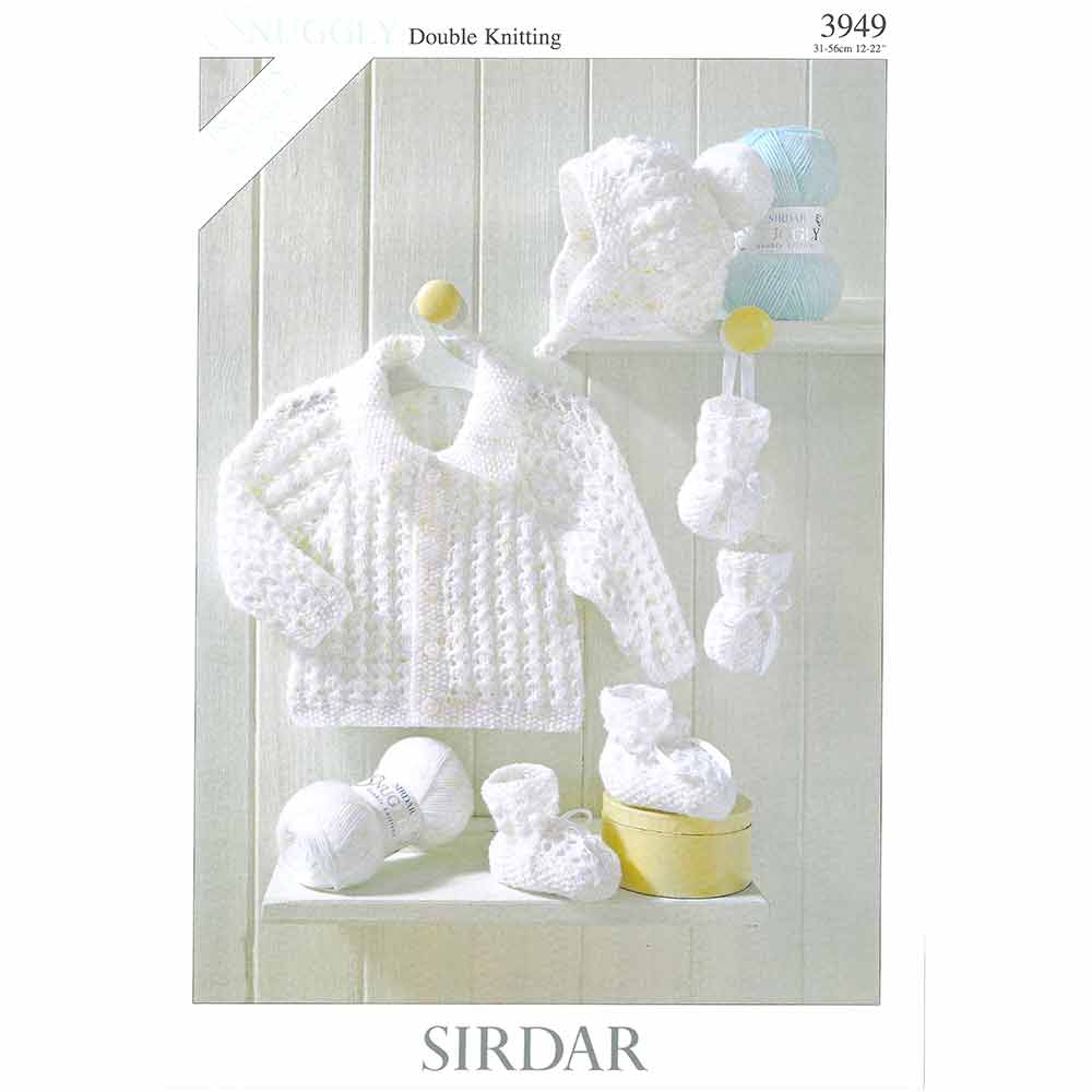 Jackets, Hat , Bootees and Mittens in Sirdar Snuggly DK