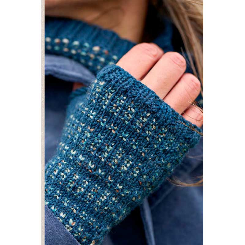 Jamie Pipstitch Hat, Cowl and Wrist Warmers in West Yorkshire Spinners The Croft Aran - Image 3