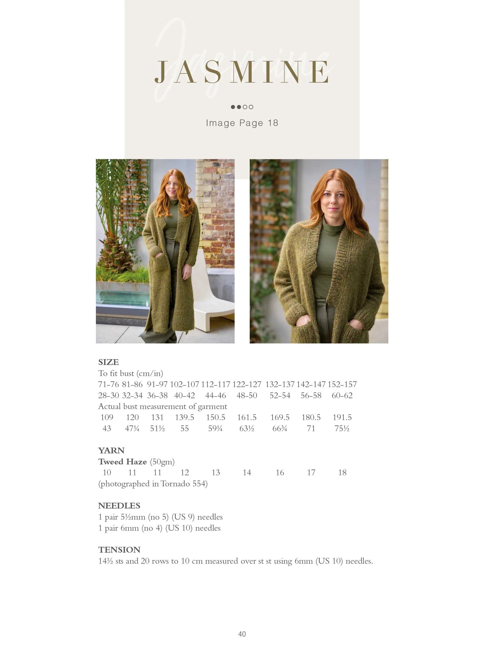 Jasmine Jacket in Rowan Tweed Haze - Digital Version ZB325-00005 - Image 2