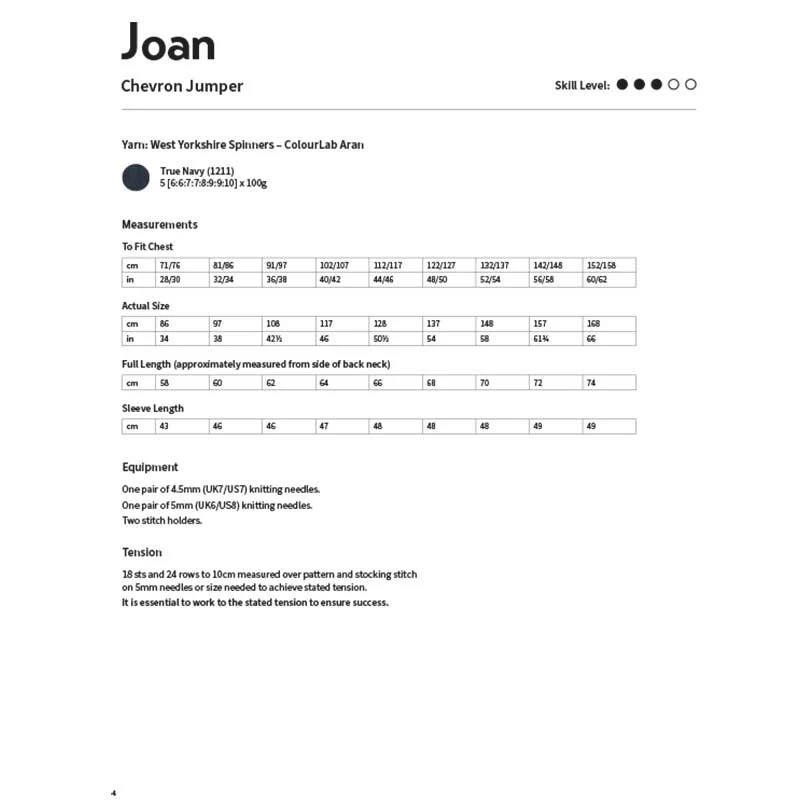 Joan Chevron Jumper in West Yorkshire Spinners ColourLab Aran - Digital Version WYS1000526 - Image 2
