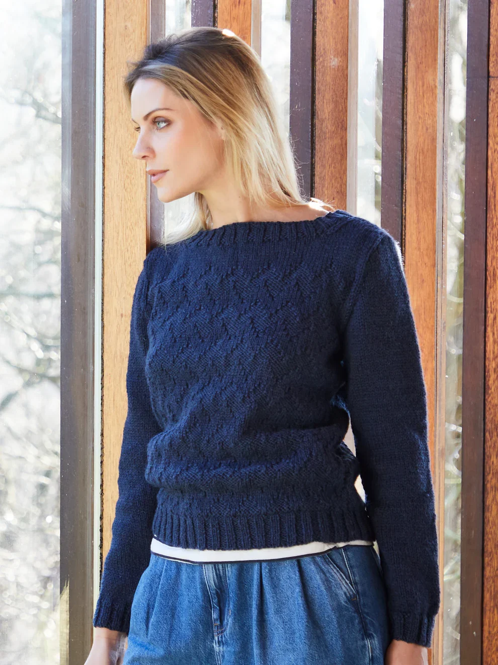 Joan Chevron Jumper in West Yorkshire Spinners ColourLab Aran - Digital Version WYS1000526 - Image 3