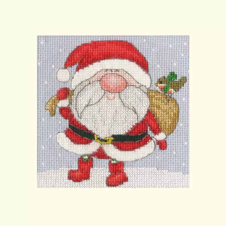 Jolly Santa -  Bothy Threads Christmas Card Cross Stitch Kit