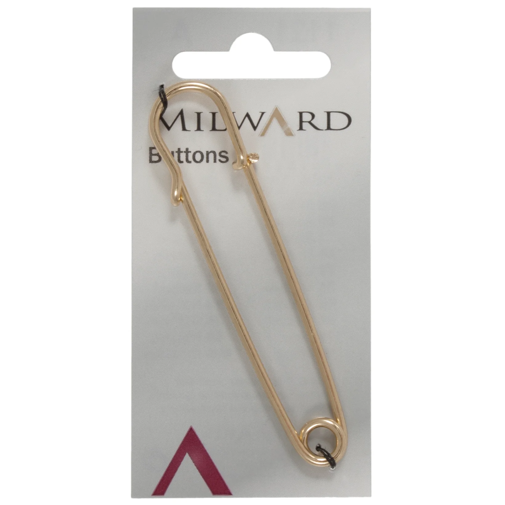 Milward Kilt Pin: Metal: Carded: Gold: 76mm