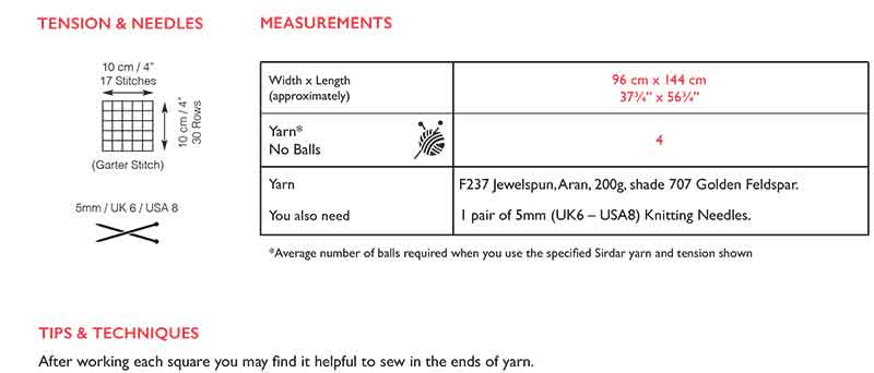 Knitted Domino Blanket in Sirdar Jewelspun Aran - Image 3