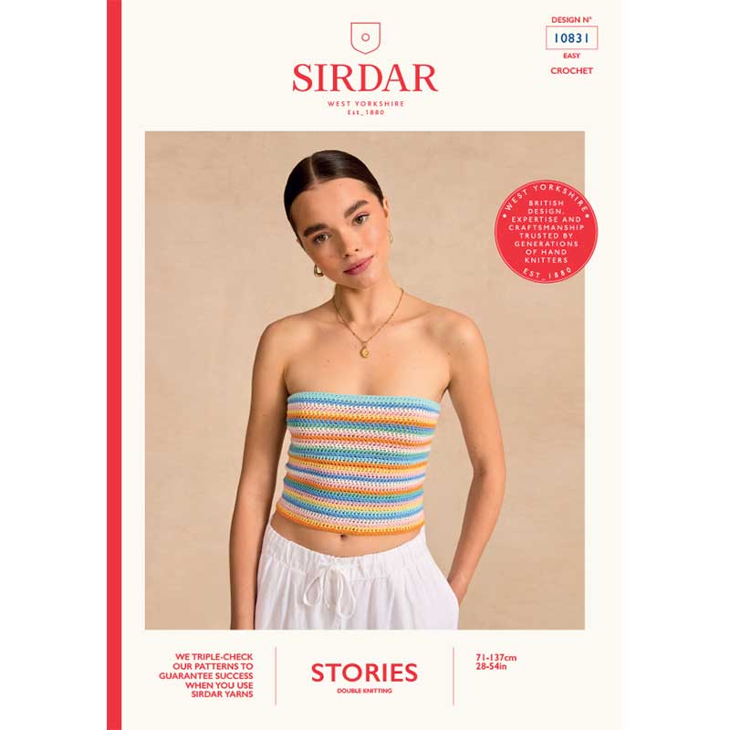 Lace Me Up Tube Top in Sirdar Stories Dk