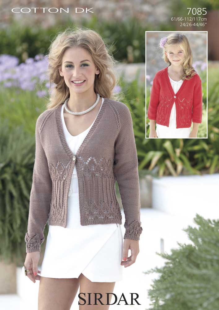 Ladies and Girls Cardigans in Sirdar Cotton Dk