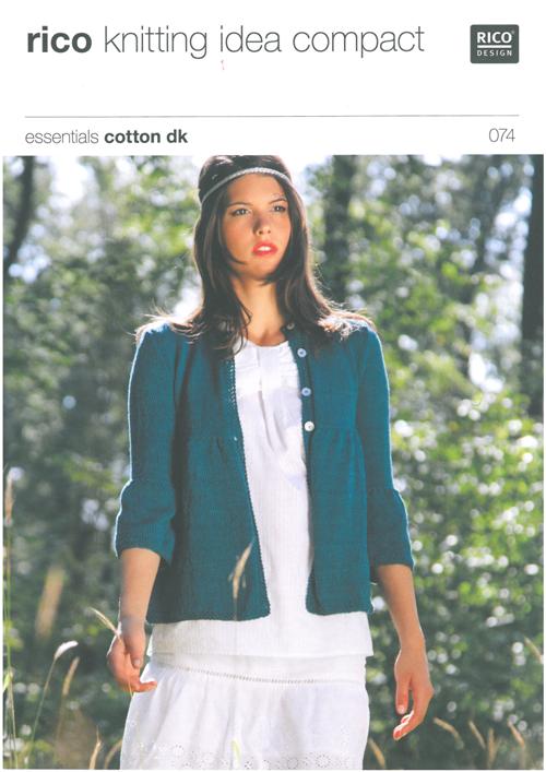 Ladies Cardigan with Puffed Sleeves in Rico Essentials Cotton Dk