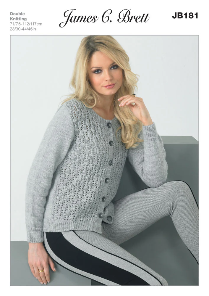 Ladies Cardigans in James C Brett DK with Merino