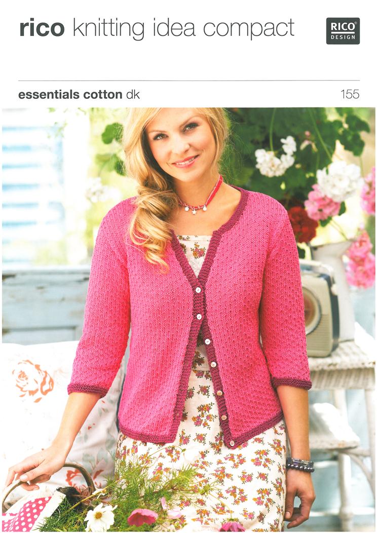 Ladies Cardigans in Rico Essentials Cotton Dk (155)