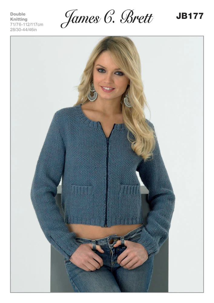 Ladies Jacket in James C Brett DK with Merino
