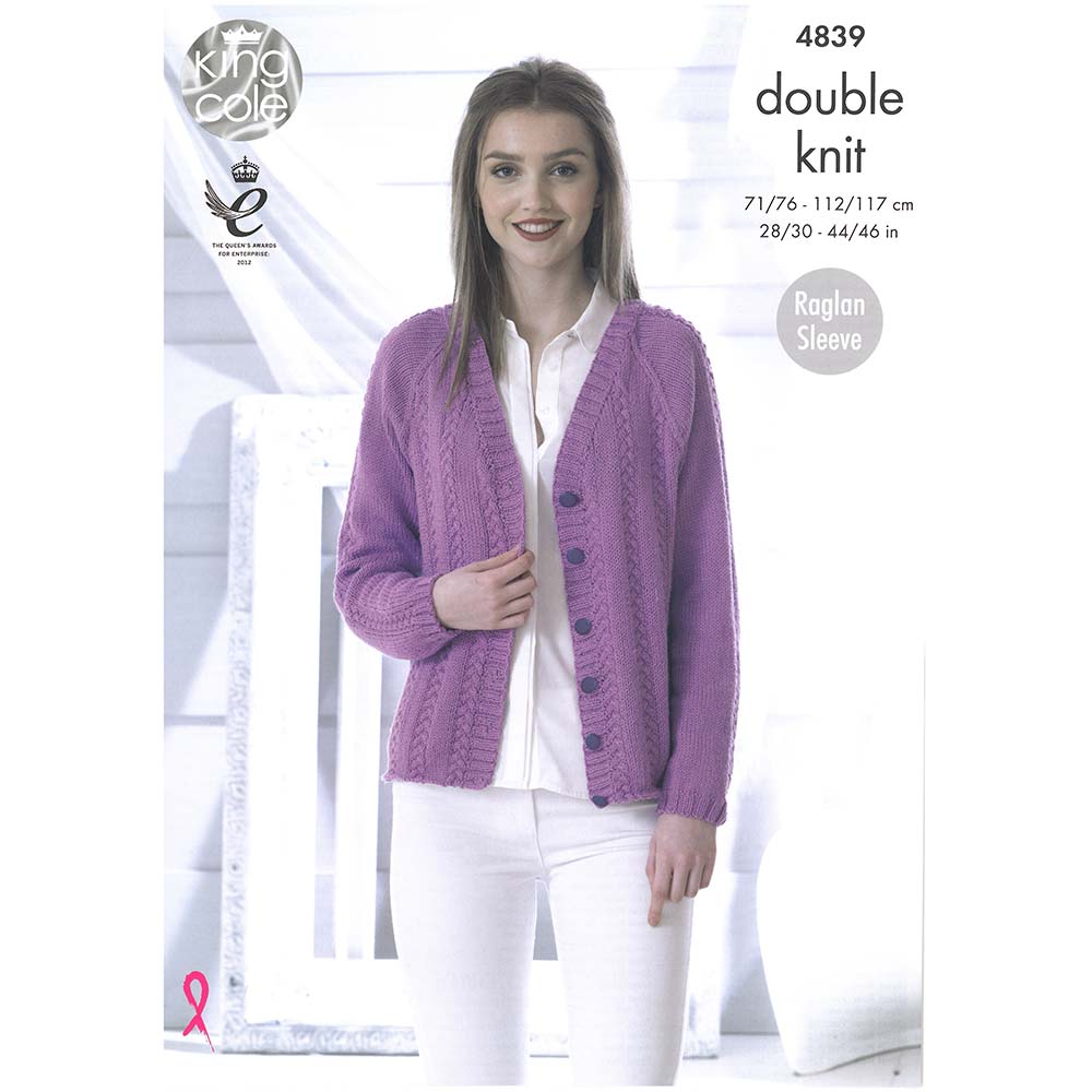 Ladies Sweater and Cardigan in King Cole Cottonsoft Dk - Digital Version 4839