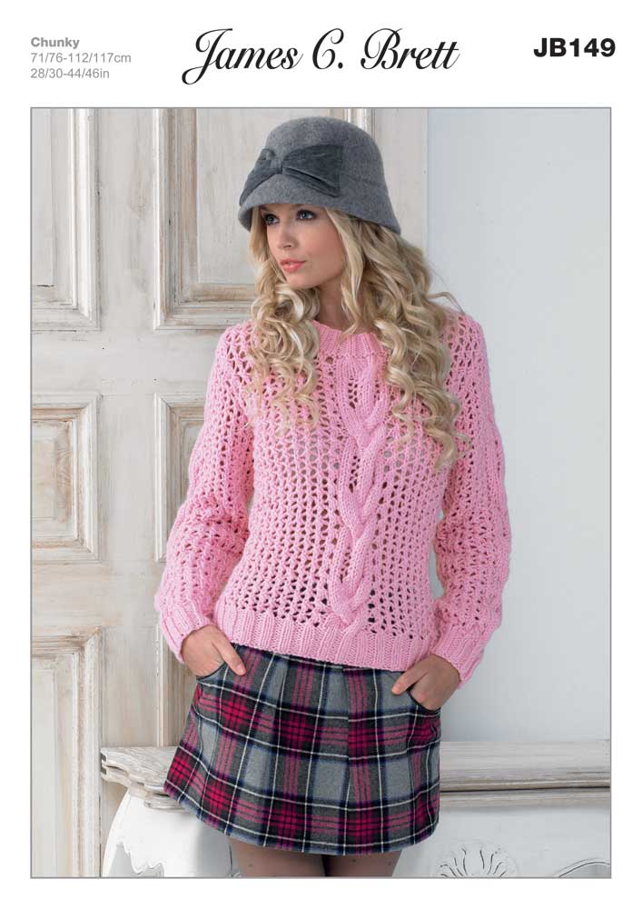 Ladies Sweater in James C Brett Chunky with Merino