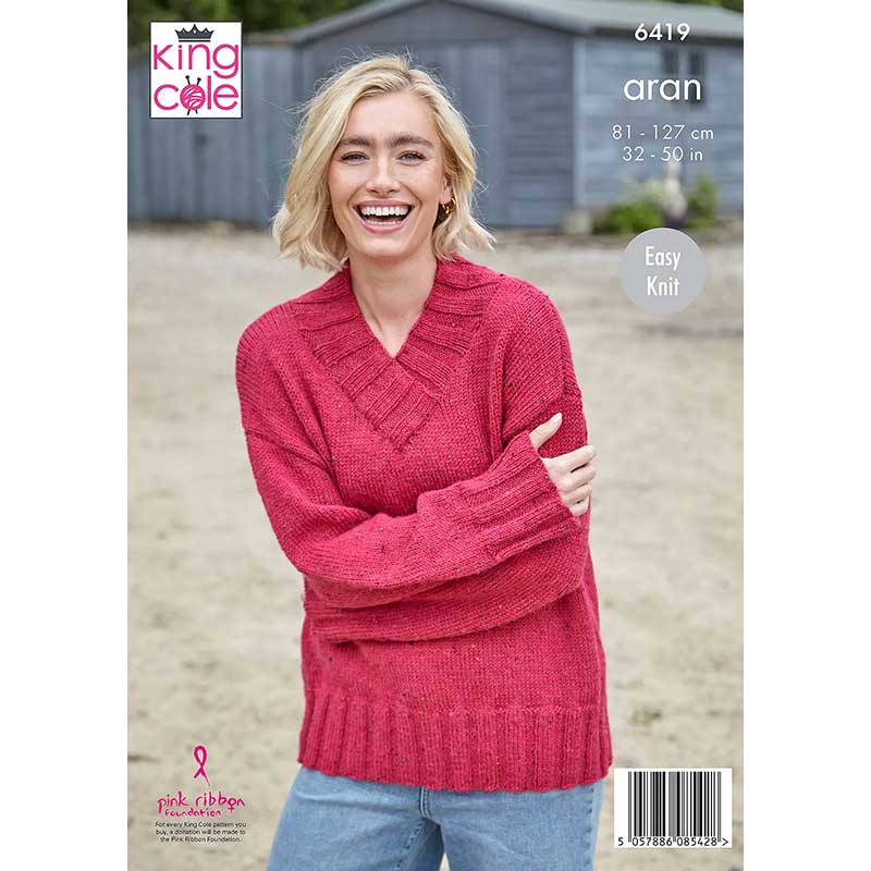 Ladies’ Sweaters knitted in King Cole Homespun Aran - Image 3