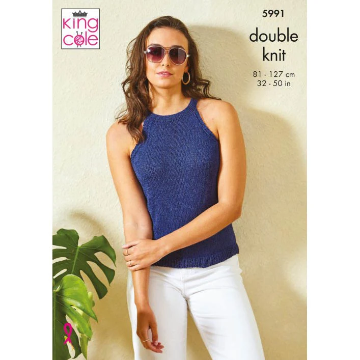 Ladies Tops Knitted in King Cole Linendale DK - Digital Version 5991