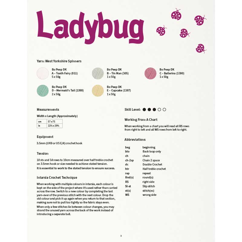 Ladybug Crocheted Blanket in West Yorkshire Spinners Bo Peep Dk - Image 2