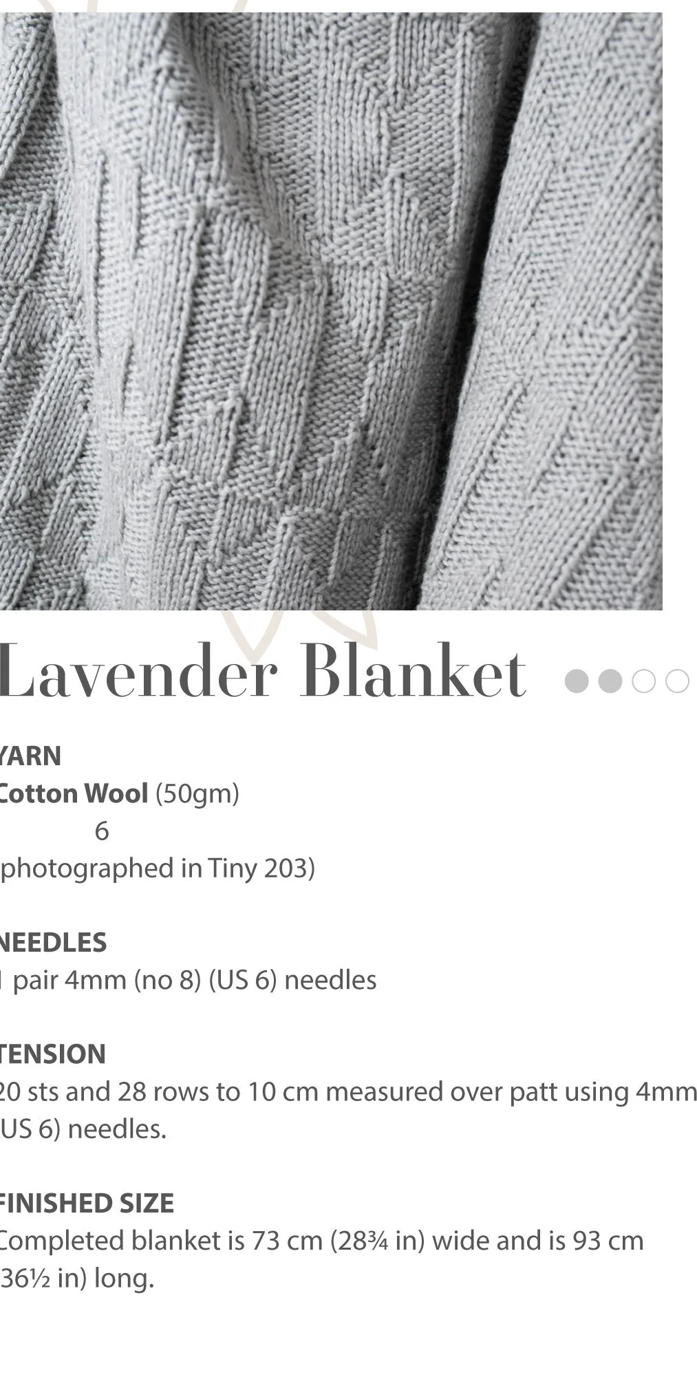 Lavender Blanket in Rowan Cotton Wool - Digital Version - Image 2